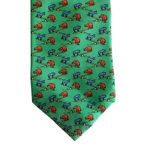 Peter Blair Politics Silk Tie Green Republican Elephant Democrat Donkey USA Made
